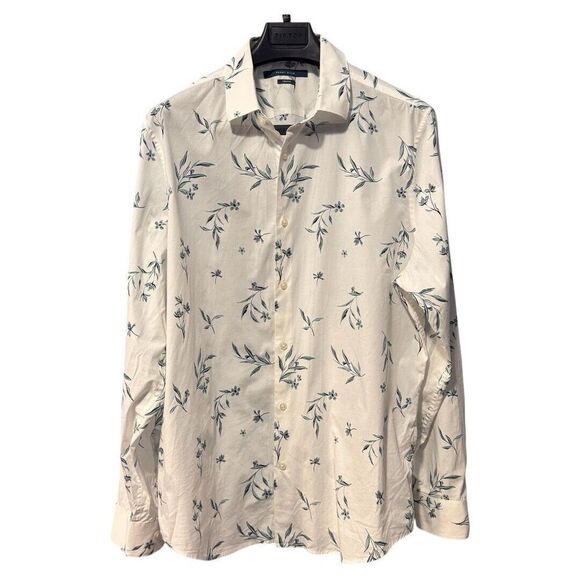 Perry Ellis stretch XL button‎ down shirt men's with with floral - Picture 1 of 6